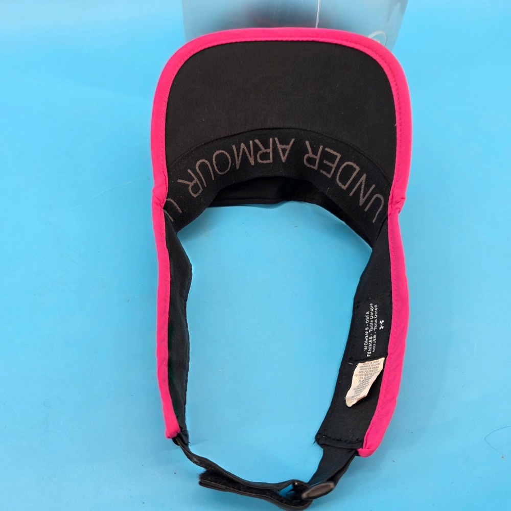 Under Armour Coldblack Womens Visor Black‎ Pink Adjustable Running Golf Hat OSFA - Picture 7 of 9